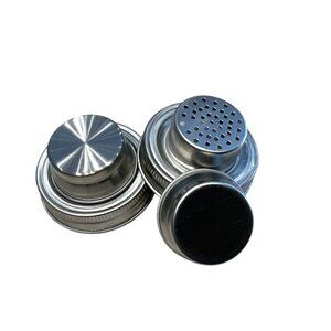2-Mason Jar Cocktail Shaker Lid Set  With Strainer & Cap Fits 2 Inch Regular Mou